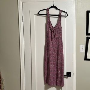 Floral twist front midi dress with slit from Zara